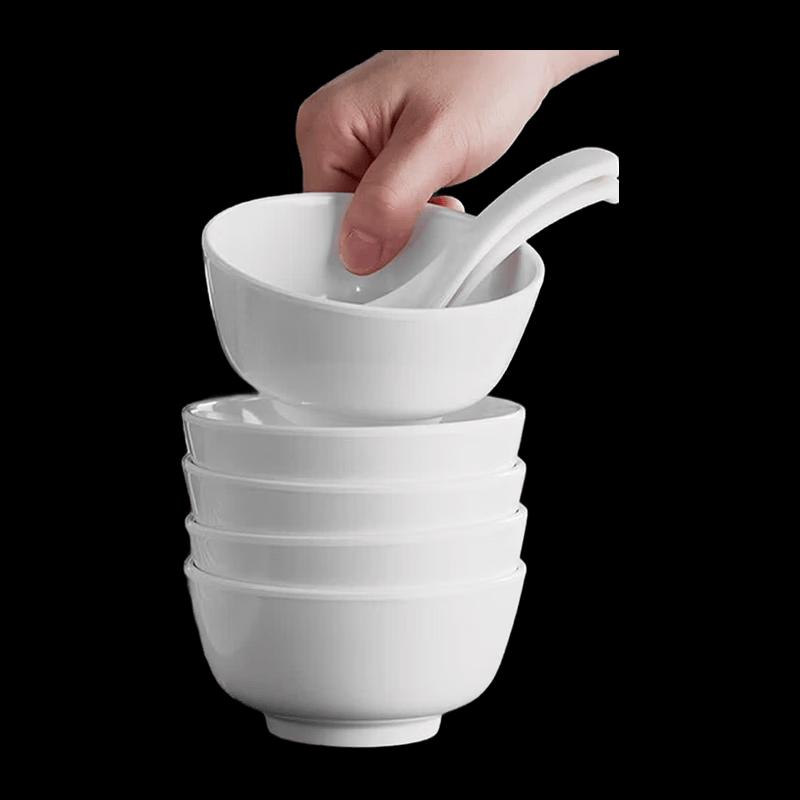 NHZHIW 4.5-inch Melamine Rice & Soup Bowls (8-pack)
