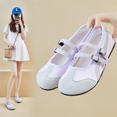 Sommer Atmungsaktiv Neu Mary Jean Ballerinas Flachsohlige Slipper Runde Zehenpartie Lässig Bequem Niedlich Süß