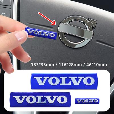 For XC40 XC90 V40 C30 S40 V90 V60 XC60 S80 S60 S90 V70 XC70 Accessories 3D Metal Steering Wheel Sticker Grilles Stickers
