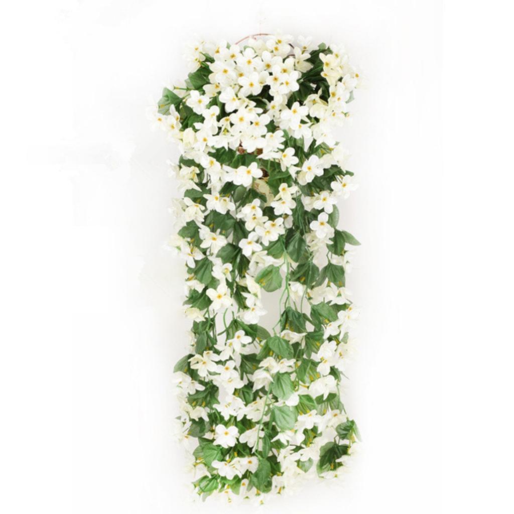 Artificial Wisteria Fake Flowers Vine For Hanging Basket Wedding Outdoor Decor