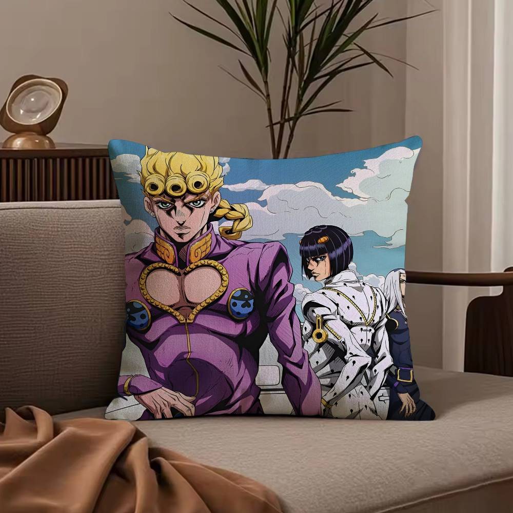 Anime j-jojo family Pillow Case Anti-dustmite Pillowcase Invisible zipper silky short plush Sofa cushion cover