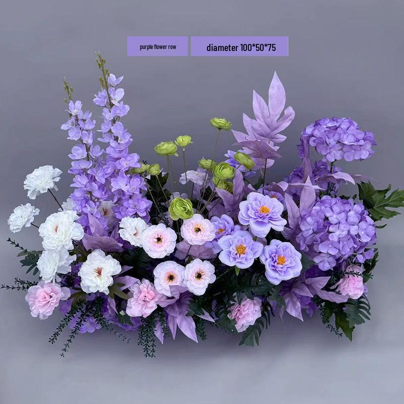 Champagne Aisle Flower Row for Chinese Wedding Stage Decor - Artificial Wedding Flowers