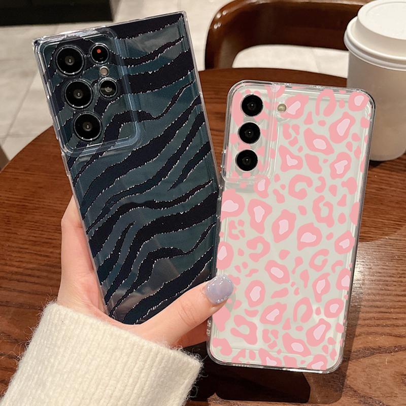 Striped Pattern Clear Phone Case For Samsung Galaxy S26 S25 S24 S23 Ultra S26 S22 Plus S24 S21 FE S25 Edge Silicone Soft Cover