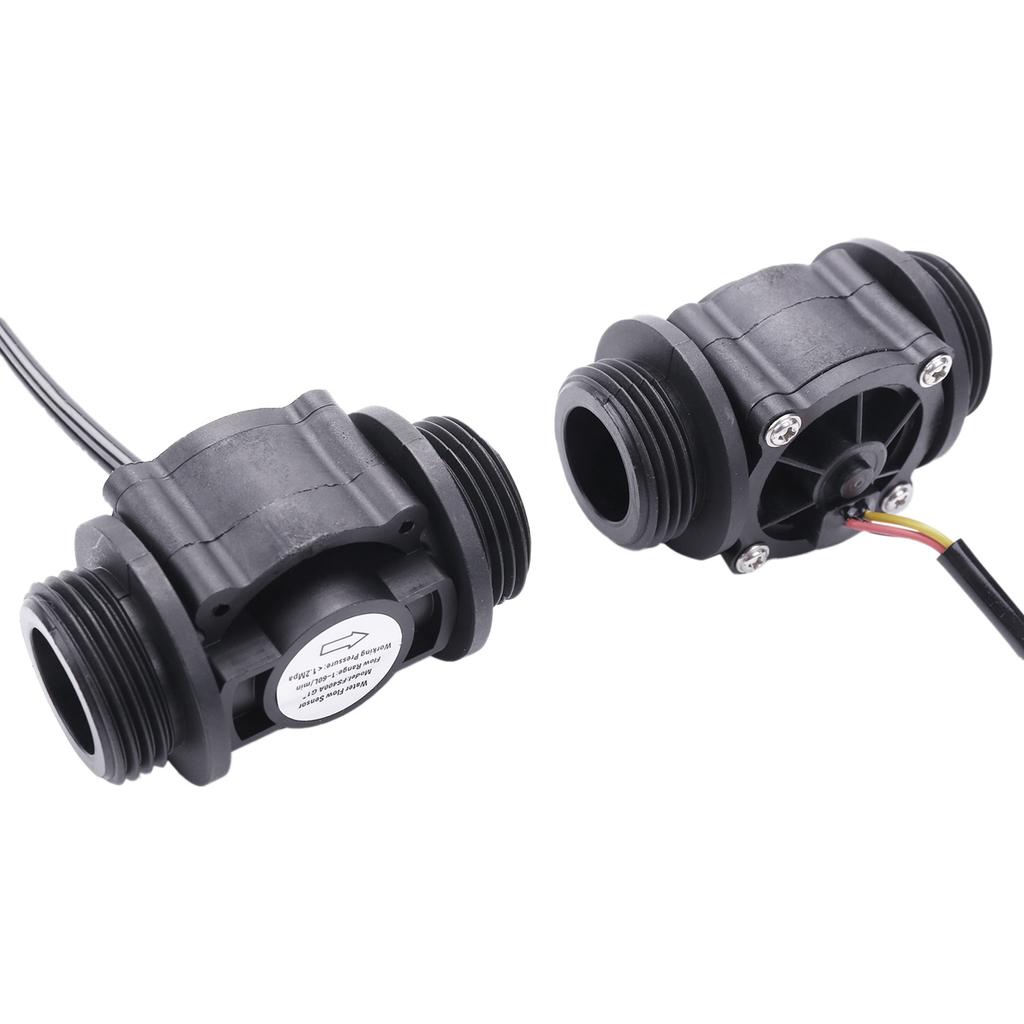 ABUL-2PCS Water Flow Sensor Fuel Flow Meter Water Meter Sensor Flowmeter Water Sensor Counter Indicator FS400A G1 DN25 1-60L/Min
