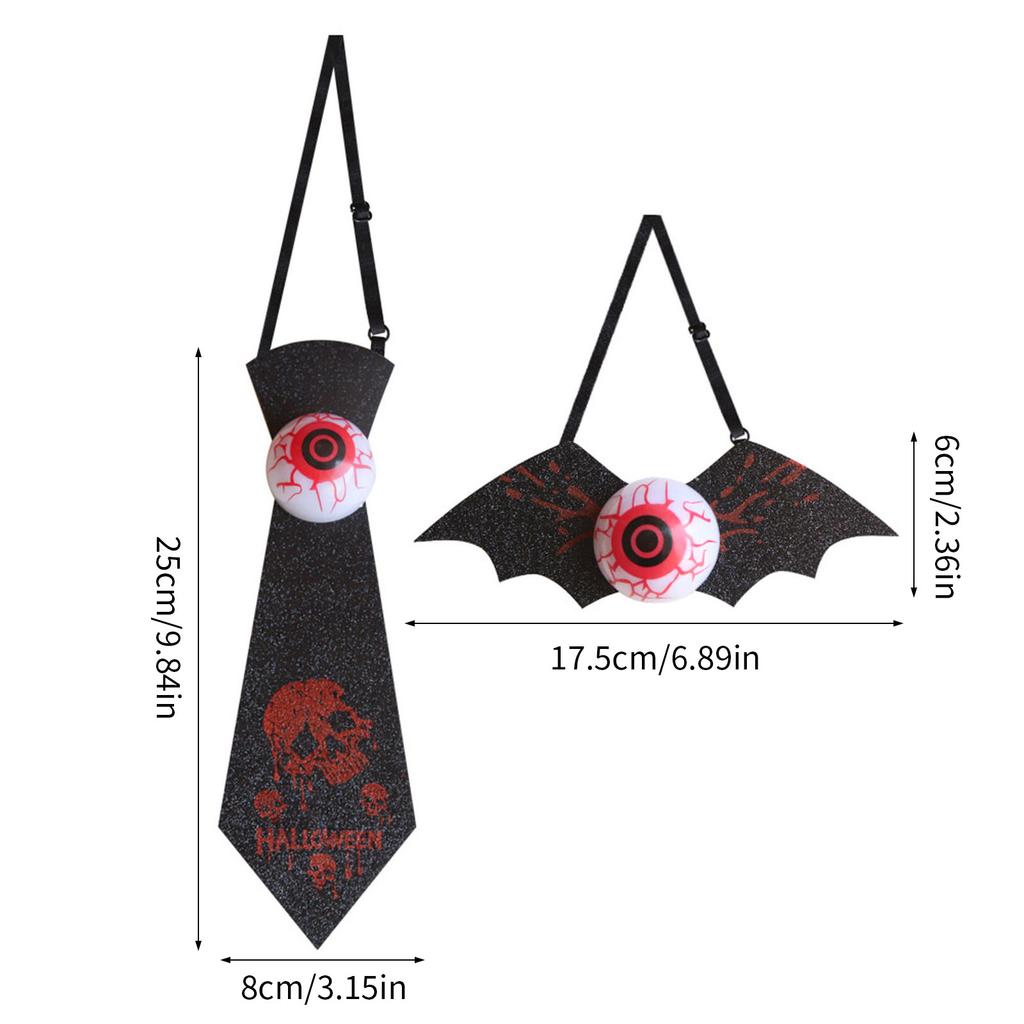 Glowing Eyeball Necktie LED Light Up Necktie Festival Necktie Decor For Halloween Costume Parties And Cosplay Events