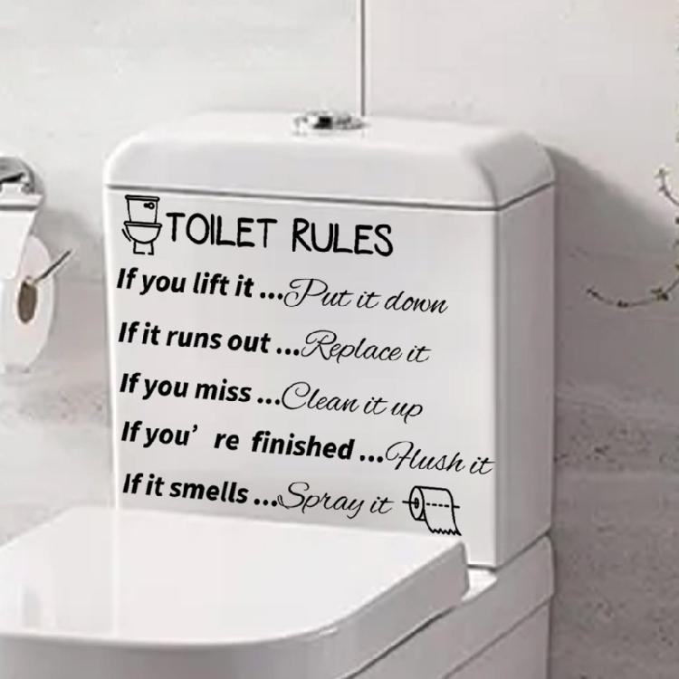 Toilet Rules Sticker Sign Vinyl Arts Decor for Hotel Home Restaurant Laundry