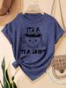 Es ist ein T-Shirt für Damen - Süße Wortspiel-Grafik, Lässiges Lila Oberteil