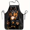 1pc Rottweiler Apron Suitable for Home Cooks & Pet Lovers, Sleeveless Hollow Kitchen Baking Apron with Realistic Rottie Print, Durable Apron for Bakin