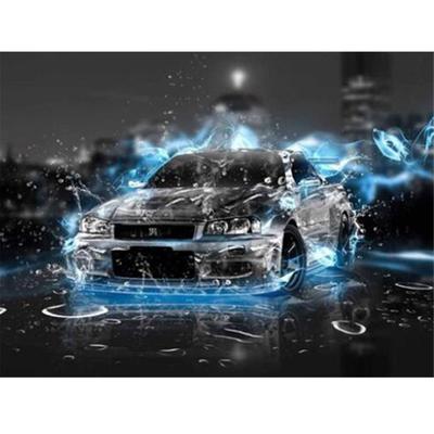 Auto Sportiva Fai da Te Mosaico di Diamanti Città Pittura Diamante Punto Croce Paesaggio Ricamo Diamante Rotondo Completo Fantasia