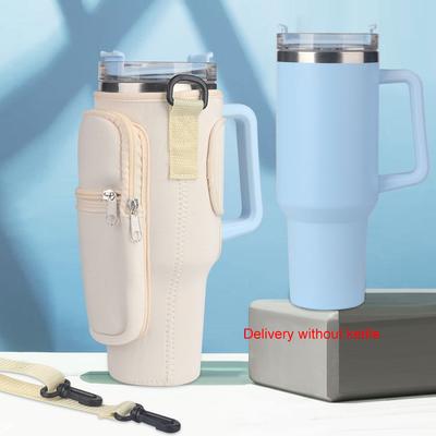 40oz Cup Cover Water Bottle Pouch Waterproof Phone Key Holder Jug Carrier Neoprene Water Bottle Bag with Adjustable Strap