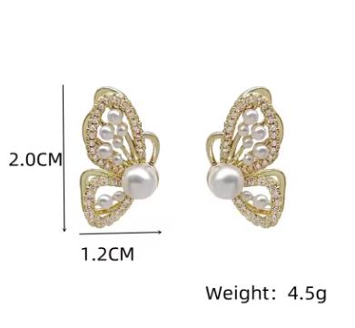 

Cute Korean Earrings Love Heart Bling Crystal Stone Rose Gold Color Stud Earrings for Women Korean Fashion Zircon 2025 New Gift