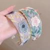 Wide Edge Embroidered Flower Headband Elegant Chiffon Hairband  Women Fashion Hair Accessories