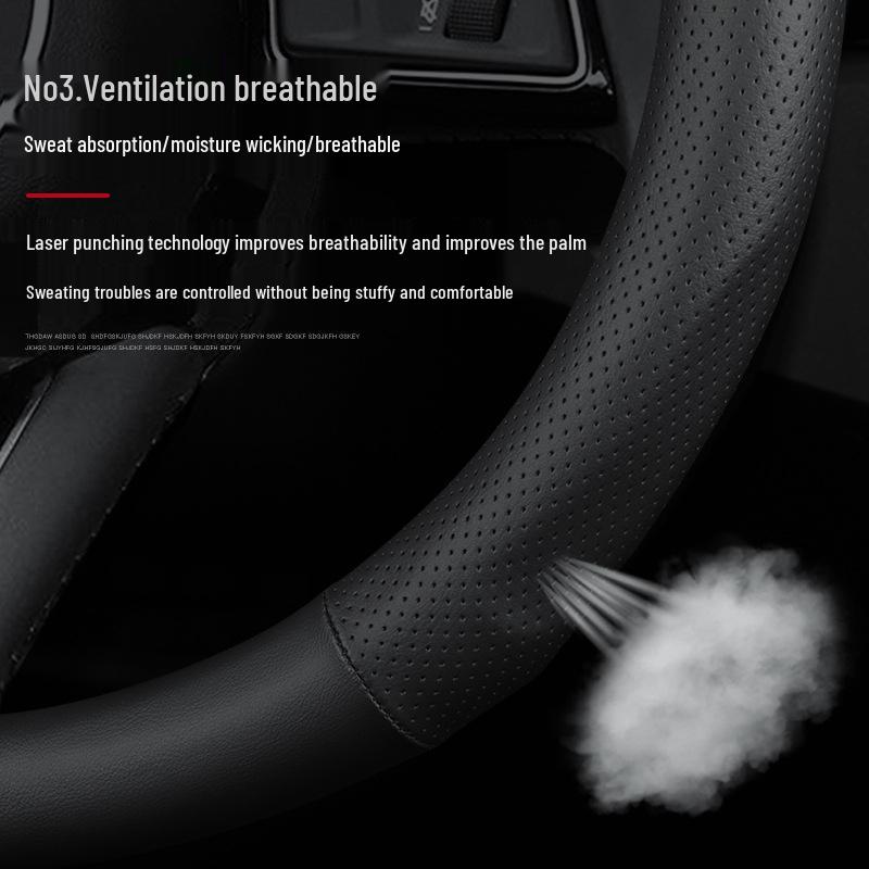 Premium Genuine Leather Steering Wheel Cover for BAIC BJ20, BJ30, BJ40, F40, BJ80
