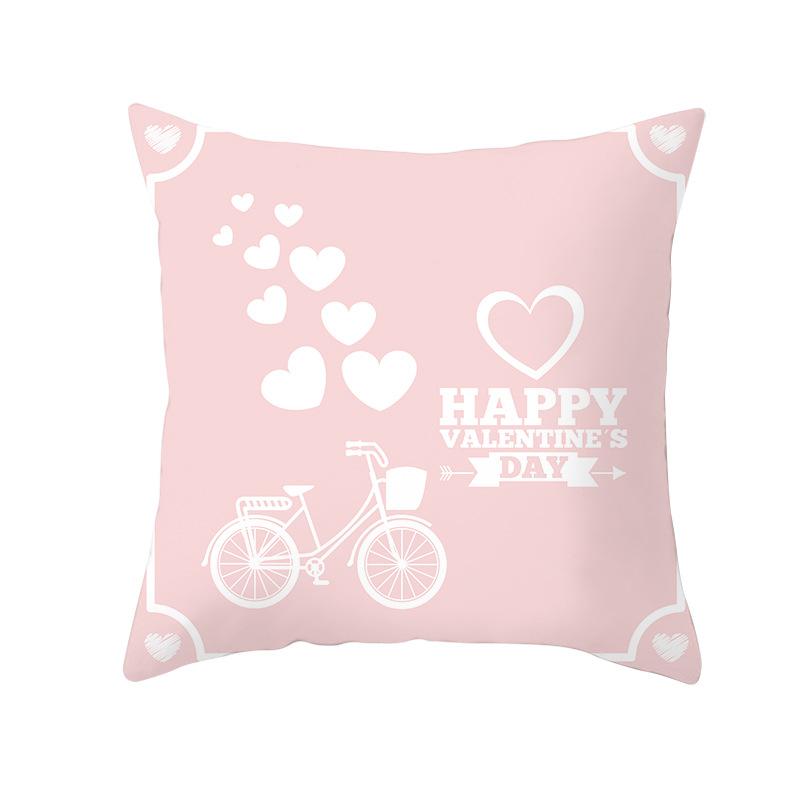 Pink Series Valentine's Day Peach Skin Pillowcase Home Sofa Cushion Cover Square Pillowcase