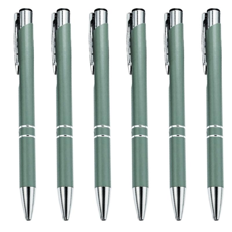6 Pcs 1.0mm Ballpoint Pen Smooth Writing Pen Black Ink Stationery Pen Metal Retractable Ballpoint Pen for School