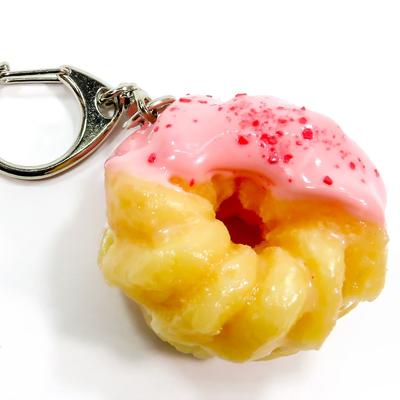 Food Sample French Cruller Looks Like You Want To Eat It 217OK Keychain (Strawberry) -