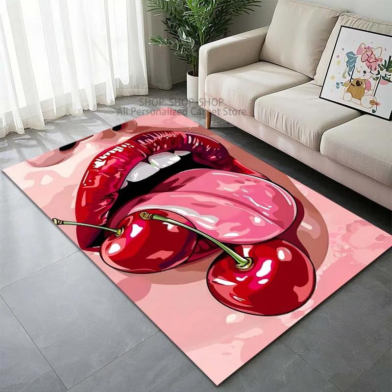 Fashion Sexy Lips Pattern Carpet for Living Room Bedroom Bedside Floor Mat Cloakroom Modern Home Area Decor Fast Shipping