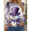 Autumn and Winter Ladies 3D Printed Long Sleeve T-Shirt Fashion Versatile Trend Breathable Casual