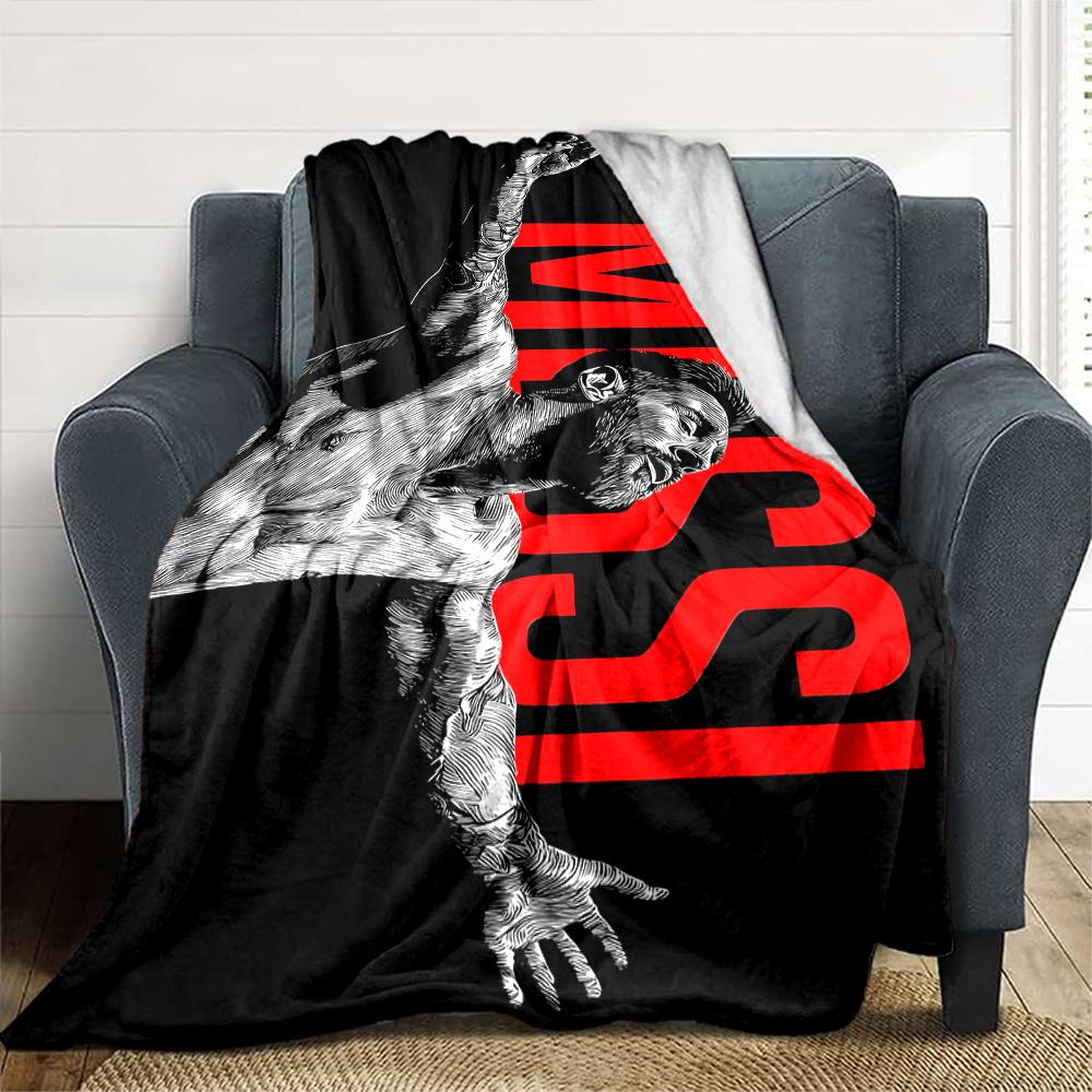 Leo Messi's Iconic Jersey Blanket Warmthful Decor Suitable for Bed Picnics Seaside Four Seasons Universal Stylish Decor Birthday Christmas Gift Blanke