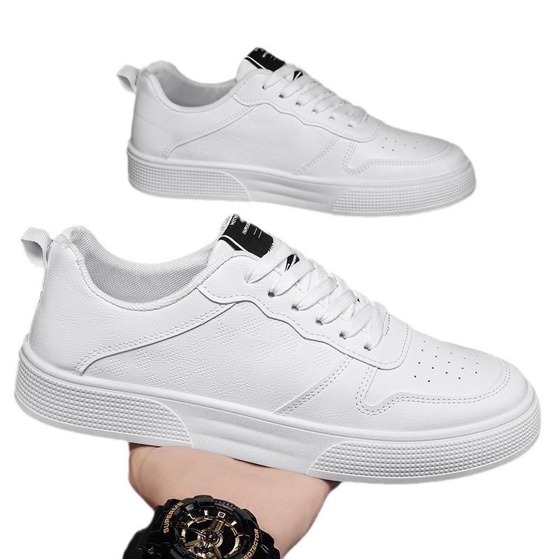 Men's Shoes Summer Breathable Leather Small White Shoes Trendy Versatile Sports Casual Shoes Men's Low Top Trendy Brand Shoes Men