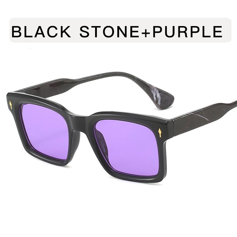 Vintage Retro Style Women's Sun Glasses Rivets Decoration Square Shape Sunglasess Women Driving Hiking Men Sunglass