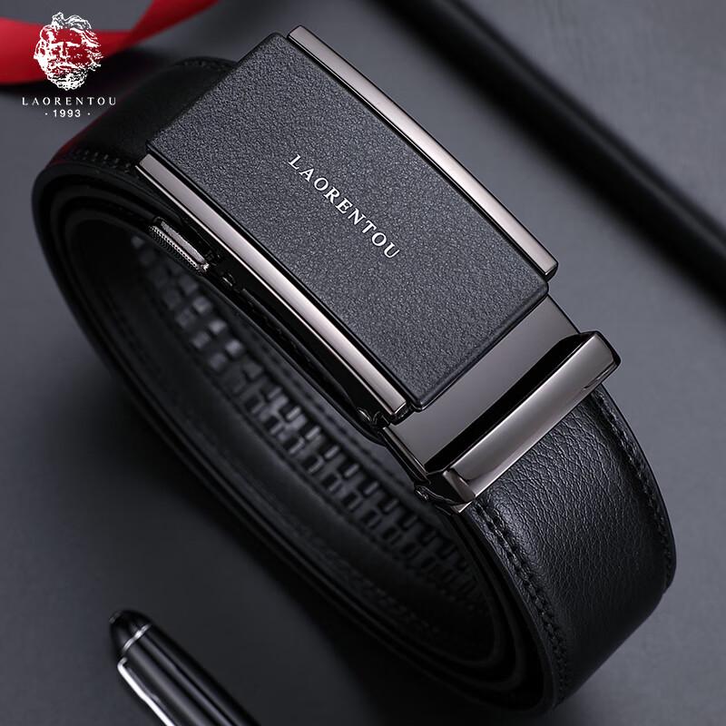 

LAORENTOU Men s Automatic Buckle Leather Belt 115-125cm (Adjustable)
