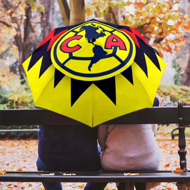 Club América pattern, automatic folding umbrella, portable and foldable design, 8 ribs, a Christmas or birthday gift.