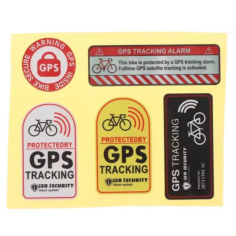 5Pcs/set GPS Tracking Alarm Sticker Motorcycle Anti-Theft Warning Sticker Tracking Reflective Waterproof Paster Bike Accessories