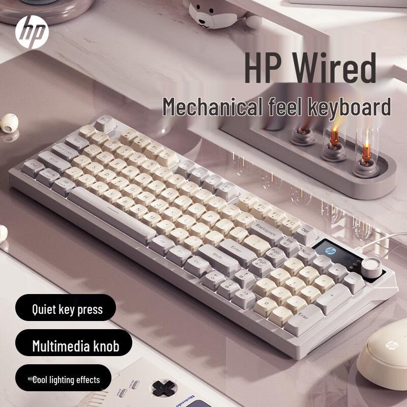 HP K500F Mechanical-Feel Keyboard with Multi-Function Knob