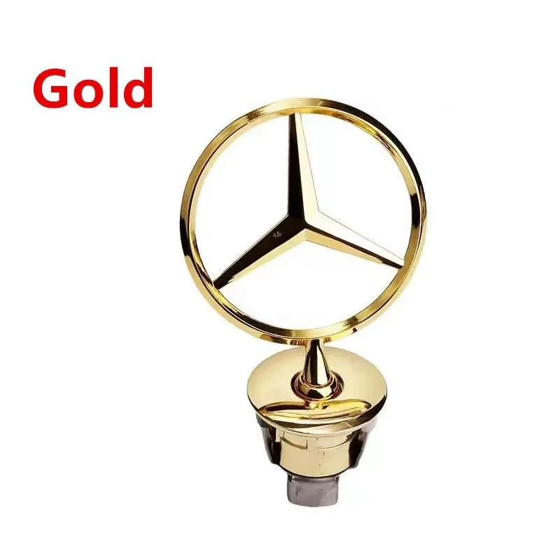 Autocolant Auto Fierbinte 1 buc Insignă Cromată Stea Capotă 44mm Emblema Logo Capotă Față Mașină Pentru Mercedes Benz Clasa C E S W204 W205 W211 W212