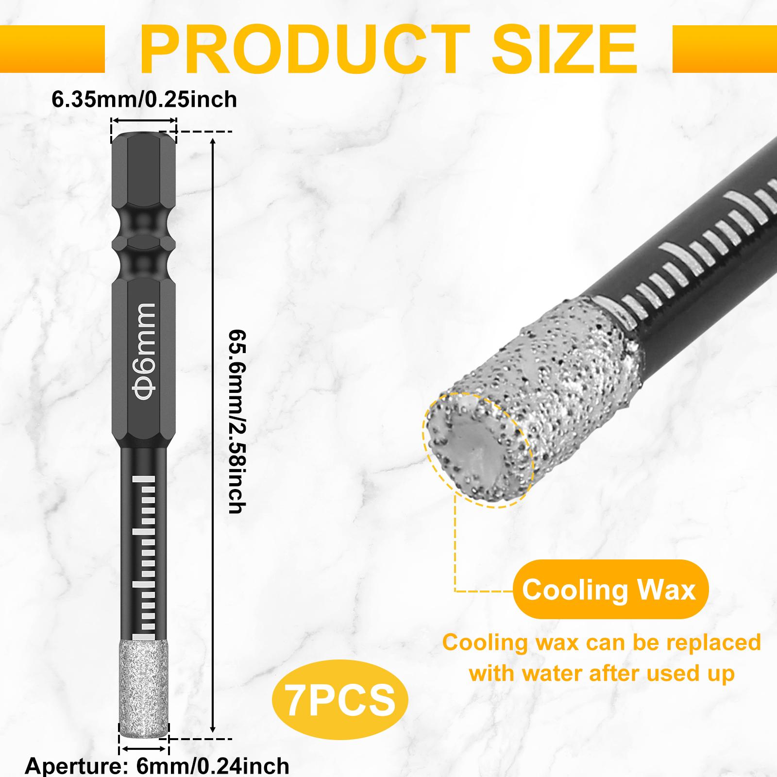 

Hexagonal Shank Brazed Dry Ceramic Tile Diamond Drill Bit 6mm Hole Saw Marble Ceramic Granite Porcelain Cup Saw Hole Opener