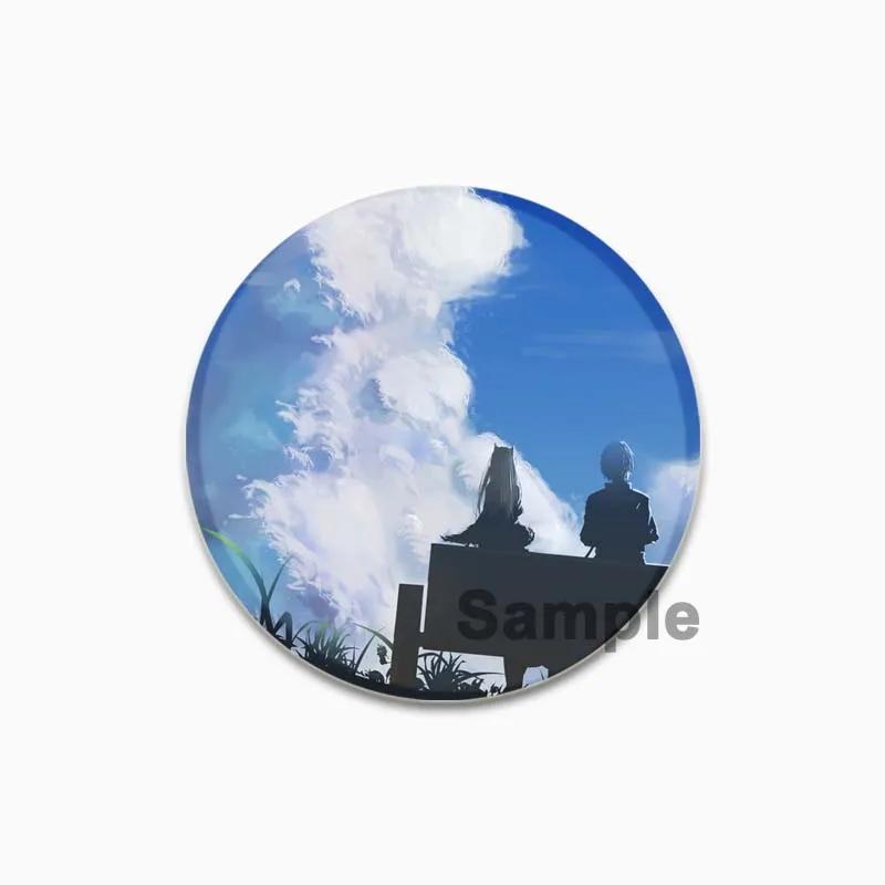 32/44/58mm 58mm Kurafuto Rorensu Horo Badge Cute Anime Wolf Brooches Handmade Platic Lapel Pin for Clothes Hat Backpack Jewelry Accessories