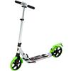 Folding Kick Scooter, Adjustable Ride On Scooter with 200mm Big Wheels and Double Shock Absorption, Urban Scooter for 14+ Teens Adult, Green