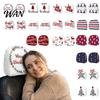Funny Christmas Car Prints 2Pcs Headrest Covers, Elastic Holiday Printed Head Rest Cover, Fabric Seat Accessories Auto Pillow Protector for