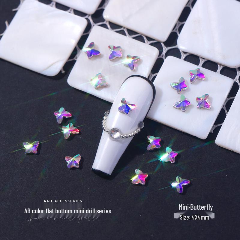 Pietre Nail Art: Diamante de sticlă AB irizate, Accente colorate cu fund plat pentru manichiuri