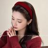 High-End Retro Velvet Red Headband for Women - 2026 Winter Fashion Hair Accessory