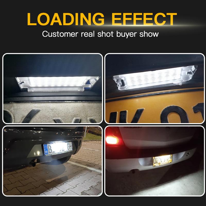 1PC Canbus White 18SMD Auto Rear Led License Plate Lights Lamp Fits For Renault Dacia Sandero II After 2012 No Error