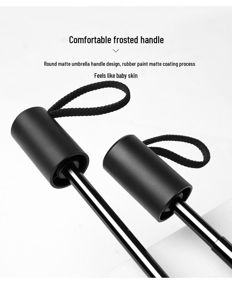 UPF50 Double Layer Titanium Silver & Black Anti-UV Folding Umbrella for Women & Men