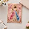 3D Pearl Texture Art Mary Painting Kit, Divine Mercy Jesus Holy Religious Beginner Kit Faux DIY Craft Set for Adults Beginners Christian Wall Decor