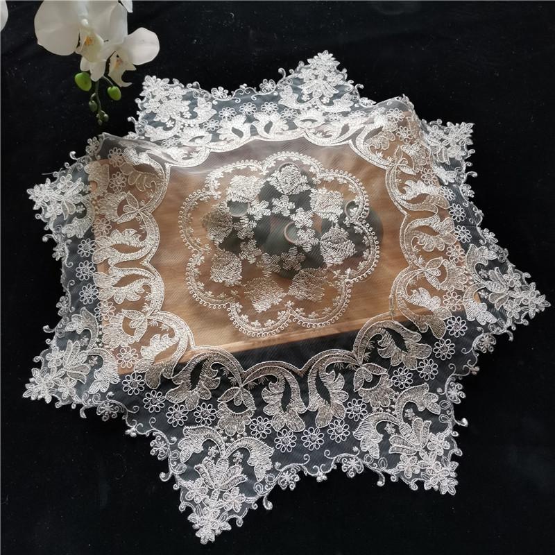 European Lace Embroidered Octagonal Nice Tablecloth Bedroom Study Small Round Table Mat Cover Cloth Christmas Decoration Tapete