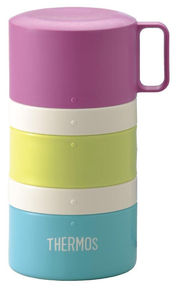 

Thermos Fresh Lunch Box, Bottle-Shaped Lunch Box, 3-Tier, 560ml, Blue Border, DJG-550 BLBD
