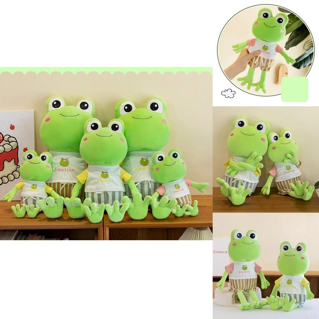 Adorable Green Frog Plush Toy Perfect For Cuddling With Soft Pp Cotton Filling