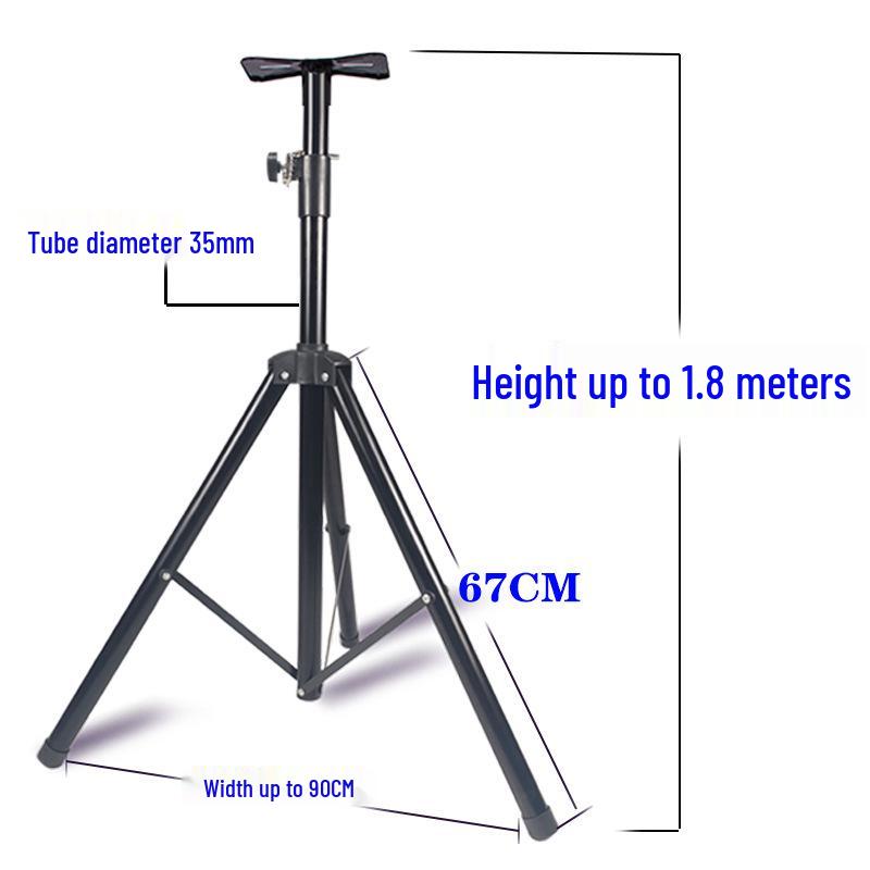 Adjustable Speaker Floor Stand for 10, 12, 15-Inch Speakers with Triangle Base and Foot Stand