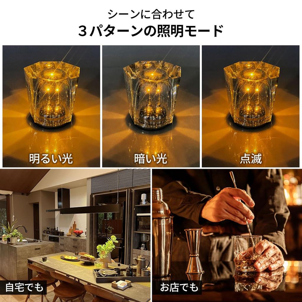 SALUDABLE Crystal Table Lamp, Stylish Ambient Lighting, Bedside Night Light