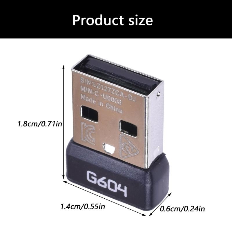 Quick Install Wireless Mouse Receiver Signals Transmitter Compactly Travel Friendly Design for G604 Mouse Connectivity