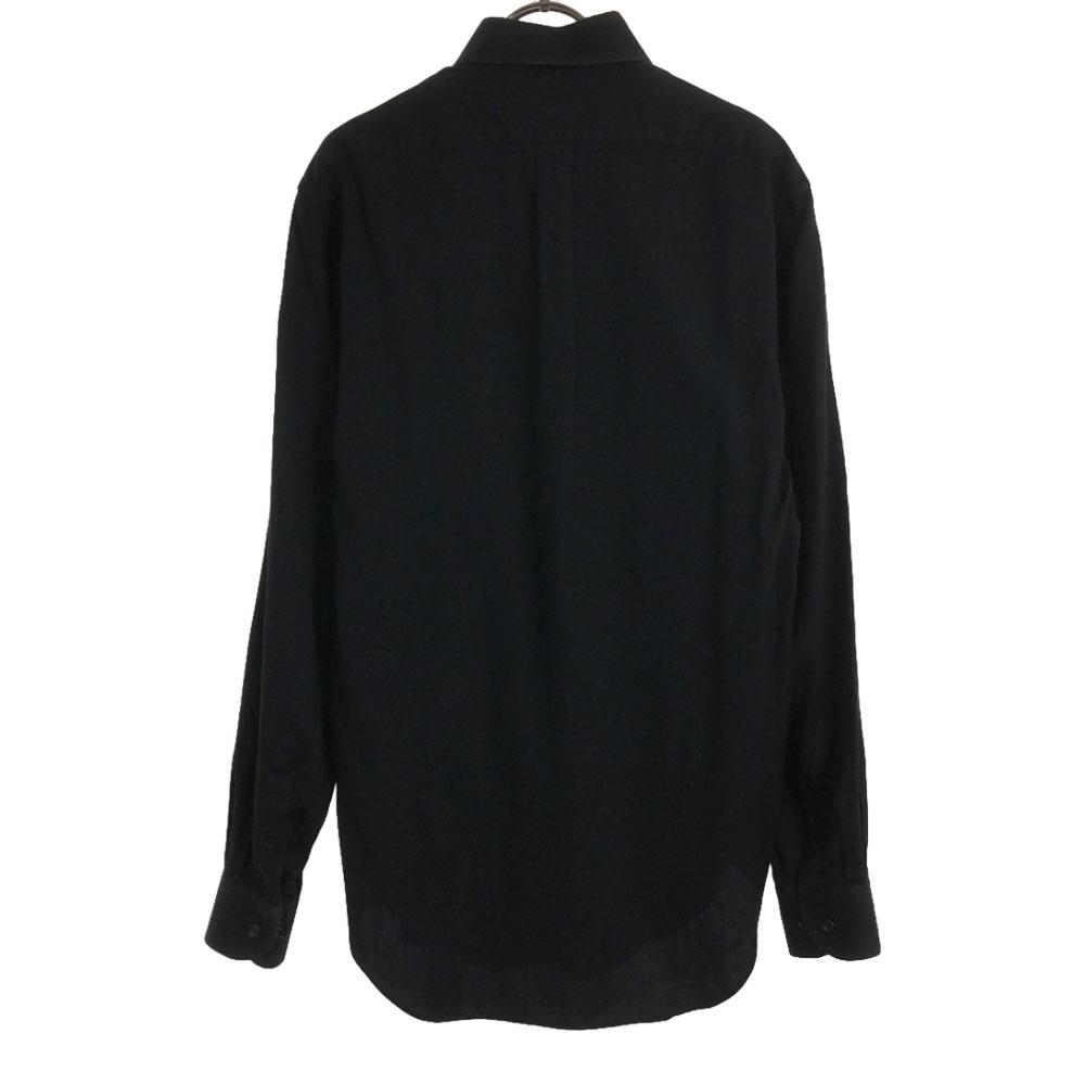 Emporio Armani stripe Long sleeve Button down shirt 38 black Men's Used