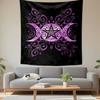 Purple Triple Moon Pentacle Pentagram Wiccan Symbol Wall Tapestry Mystical Occult Decor for Bedroom Dorm