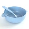 2pcs/set Wheat Straw Bowl with Spoon Lightweight Reusable Dessert and Salad Bowl Durable Breakfast Soup Bowl Children's Bowls