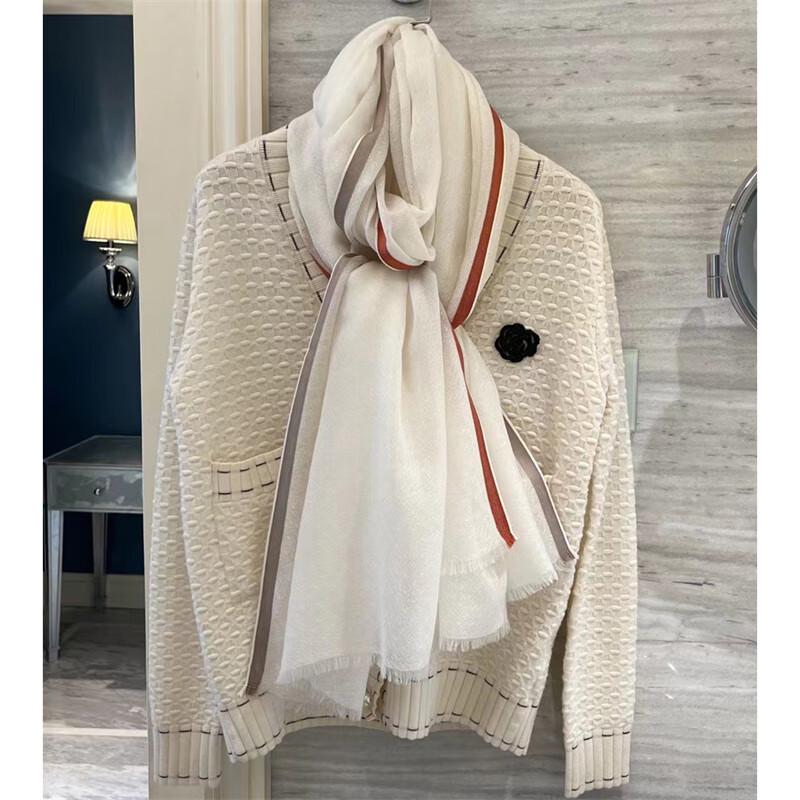 NINA SOLOR Elegant Jacquard Cashmere Scarf and Shawl