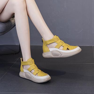 Cool Boots, Women's Shoes, Round-toed,thick-soled High-top Casual Sandals